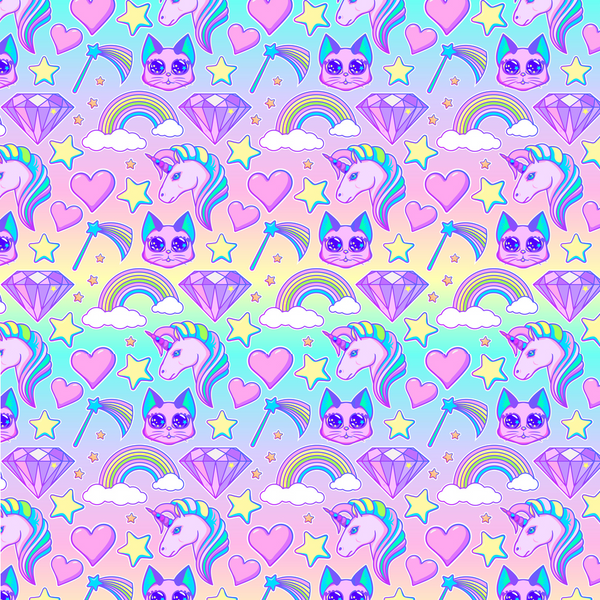 Rainbow Unicorn Fabric - Multi