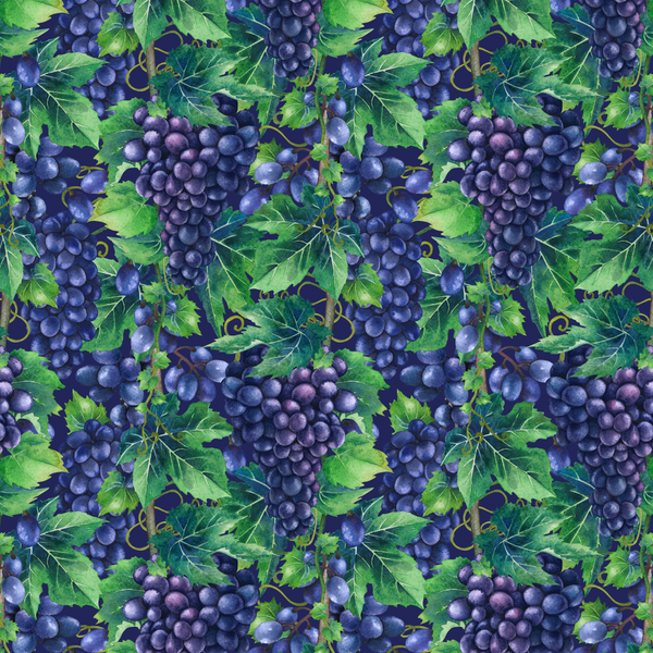 Watercolor Grape Bunches Fabric