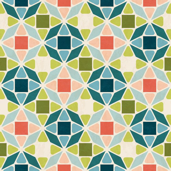 Abstract Geometric Pattern #2 Fabric - Multi - ineedfabric.com