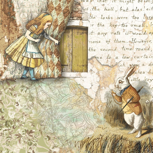 Alice & the White Rabbit Fabric - ineedfabric.com