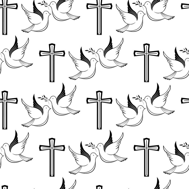 Birds & Crosses Fabric - ineedfabric.com