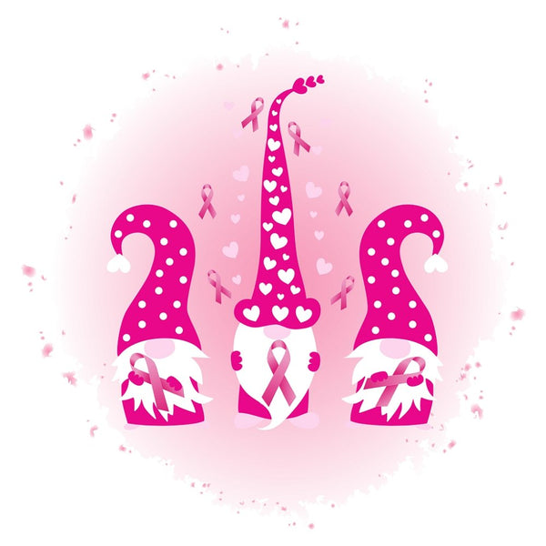 Breast Cancer Awareness Gnomes Fabric Panel - Pink - ineedfabric.com