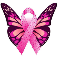 Breast Cancer Butterfly Fabric Panel - ineedfabric.com