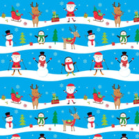 Christmas With Friends Fabric - Blue - ineedfabric.com