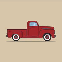 Classic Truck Fabric Panel - Tan - ineedfabric.com