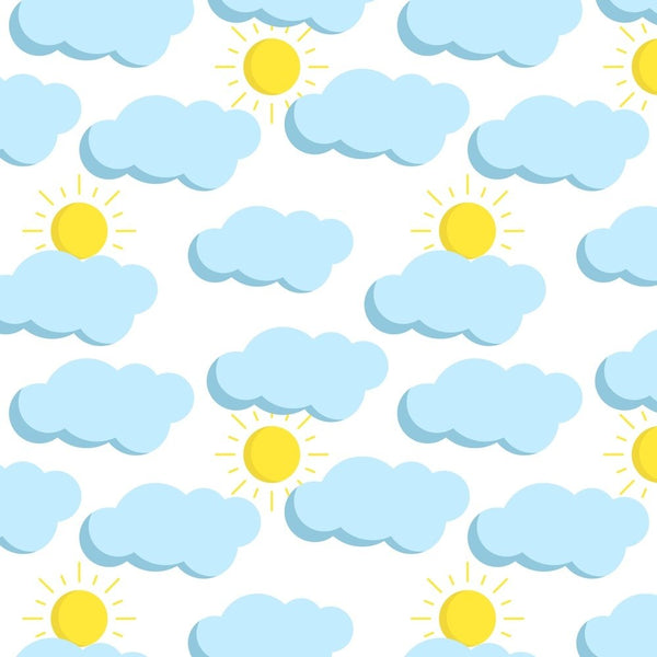Clouds and Sun Fabric - FunSewing.com