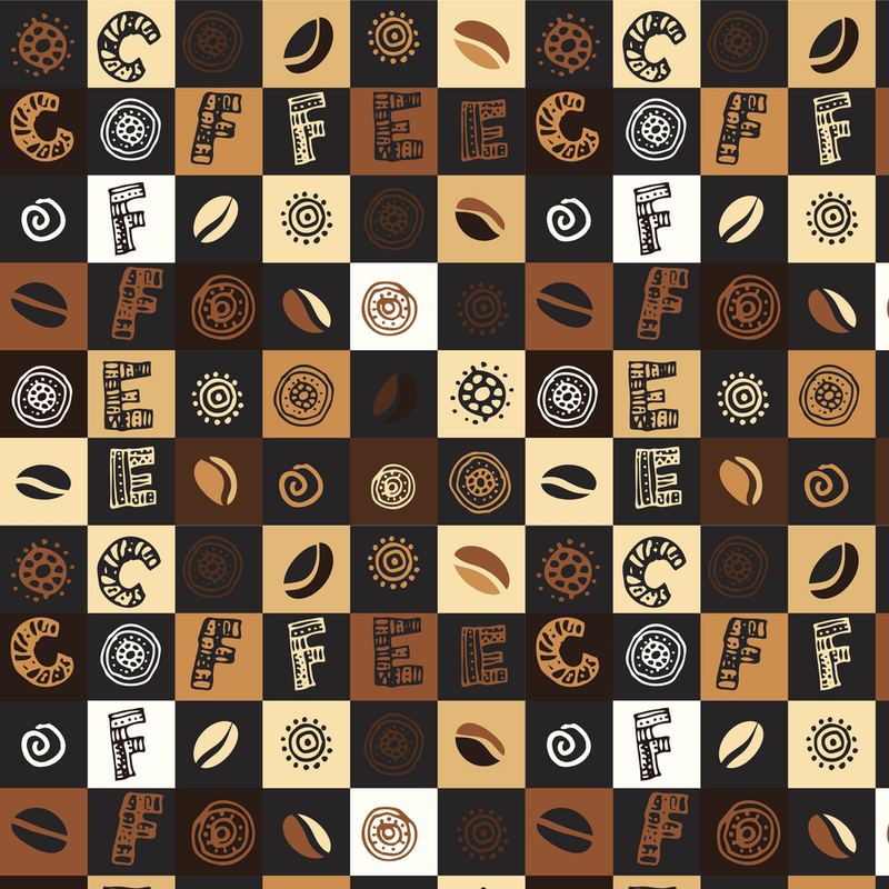 Coffee Collage Fabric - Brown - ineedfabric.com