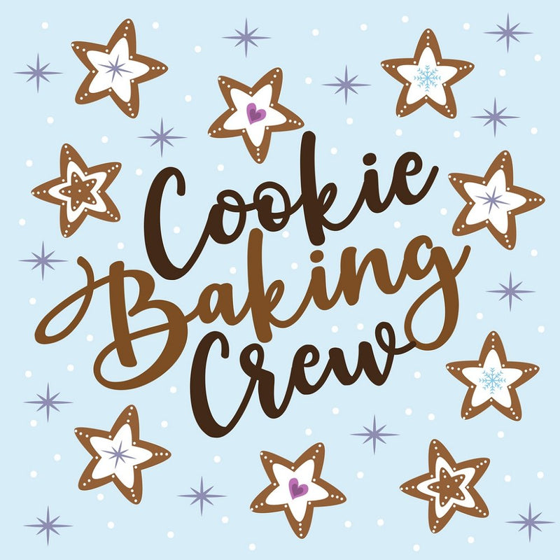Cookie Baking Crew Fabric Panel - Blue - ineedfabric.com