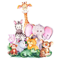 Cute Safari Animals Fabric Panel - Multi - FunSewing.com