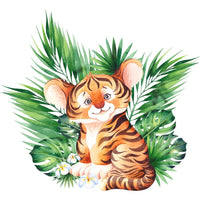 Cute Tiger Fabric Panel - ineedfabric.com