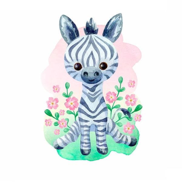 Cute Watercolor Zebra Fabric Panel - FunSewing.com