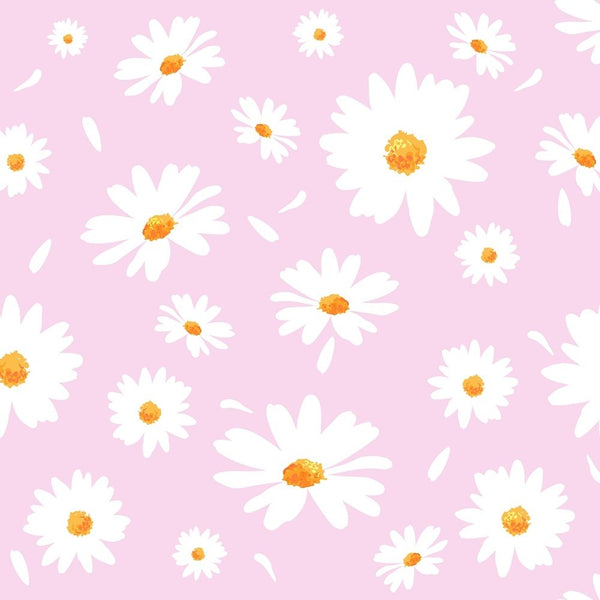 Daisy Flowers Fabric - Pink - ineedfabric.com