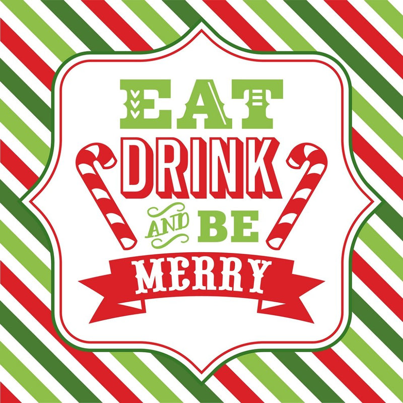 Eat Drink & Be Merry Fabric Panel - Multi - ineedfabric.com