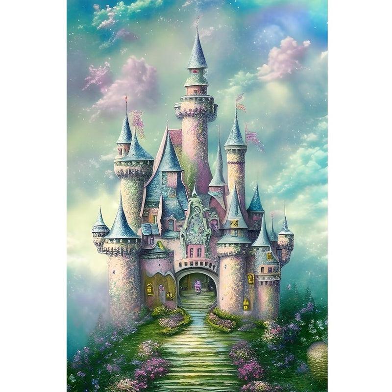Fairytale Castle in the Clouds Fabric Panel - FunSewing.com