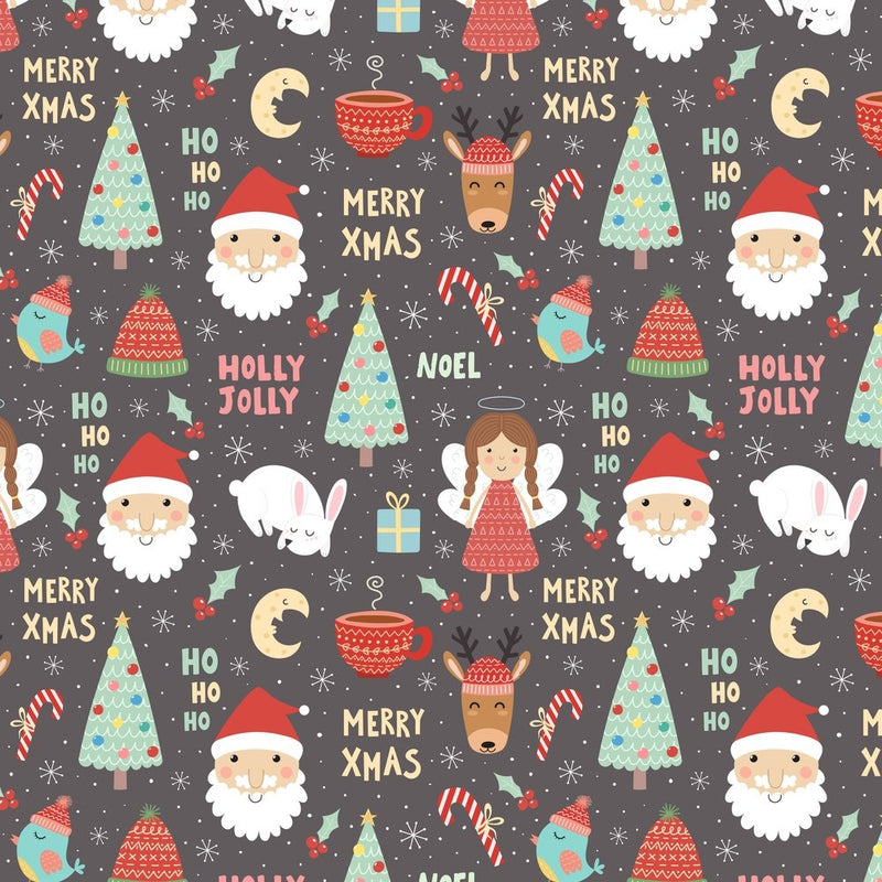 Funny Christmas Icons Fabric - Multi - ineedfabric.com