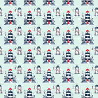Gnome At Sea Fabric - Mint - ineedfabric.com