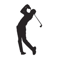 Golf Player Silhouette Fabric Panel - ineedfabric.com