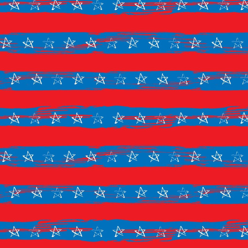 Grunge Stars & Stripes Fabric - Multi - ineedfabric.com