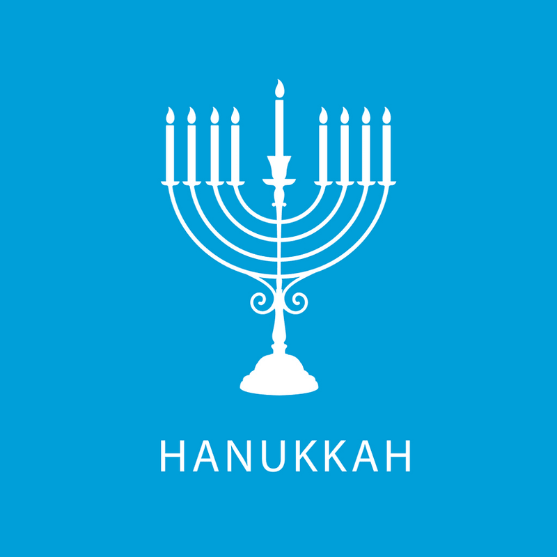 Hanukkah Fabric Panel - Blue - ineedfabric.com