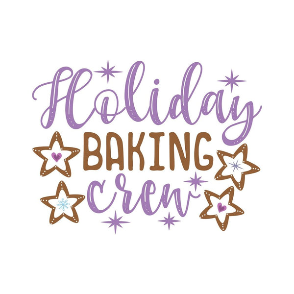 Holiday Baking Crew Fabric Panel - White - ineedfabric.com