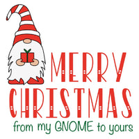 Holiday Gnomes, Gnome Christmas Card Fabric Panel - White - ineedfabric.com