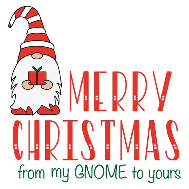 Holiday Gnomes, Gnome Christmas Card Fabric Panel - White - ineedfabric.com