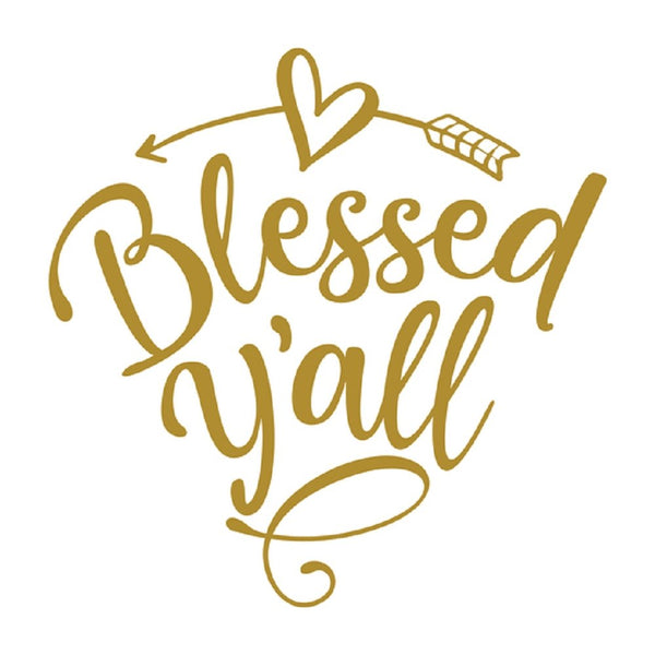 Inspirational Panels, Blessed Y'all Fabric Panel - White - ineedfabric.com