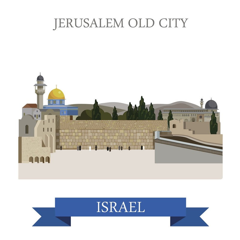 Jerusalem Old City Fabric Panel - Multi - ineedfabric.com