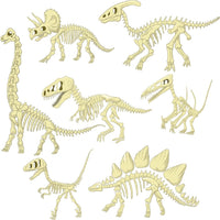 Kid's Playtime, Dinosaurs Skeleton Collection Fabric Panel - White - ineedfabric.com