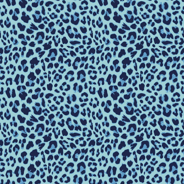 Leopard Skin Fabric - Blue - ineedfabric.com