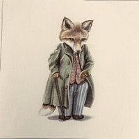 Little Critters Fox in Suit Natural 100% Cotton Canvas Fabric Panel - ineedfabric.com