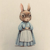 Little Critters Rabbit in Dress Natural 100% Cotton Canvas Fabric Panel - ineedfabric.com