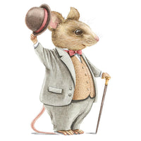 Little Critters Rat in Suit Fabric Panel - ineedfabric.com