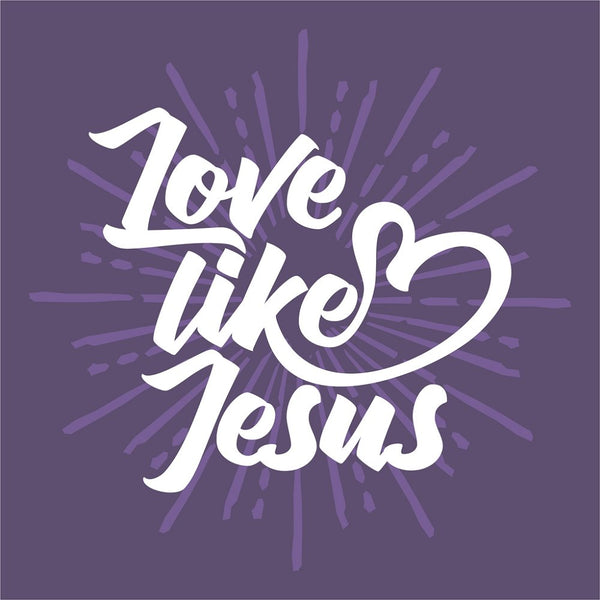 Love Like Jesus Fabric Panel - Purple - ineedfabric.com