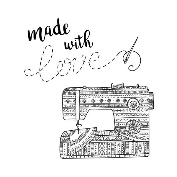 Made With Love Fabric Panel - Black - ineedfabric.com