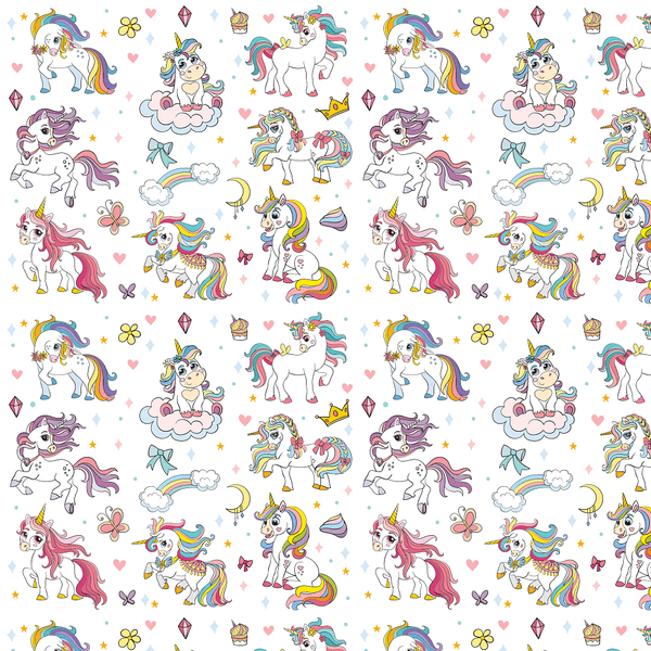 Magical Unicorn Fabric - White - ineedfabric.com