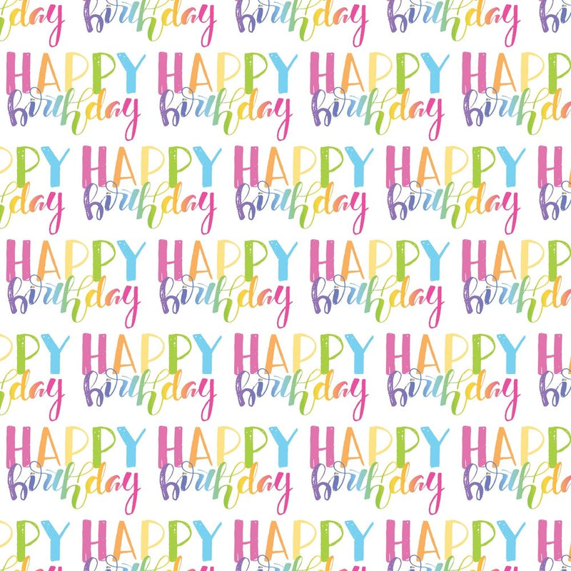 Multi-Colored Happy Birthday Fabric - Multi - ineedfabric.com