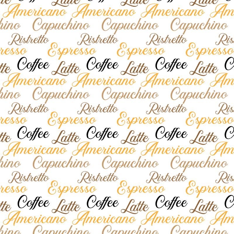Packed Types Of Coffee Fabric - Variation 2 - ineedfabric.com