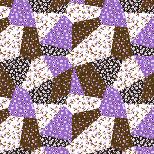 Patchwork Daises Fabric - Light Purple - ineedfabric.com