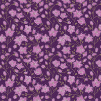 Pink Magnolia Flowers Fabric - Purple - ineedfabric.com