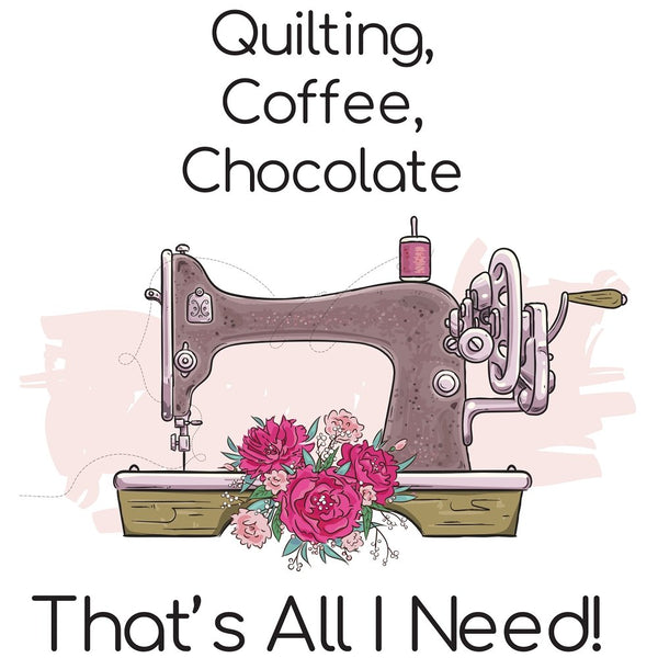 Quilting, Coffee, Chocolate Fabric Panel - White - ineedfabric.com