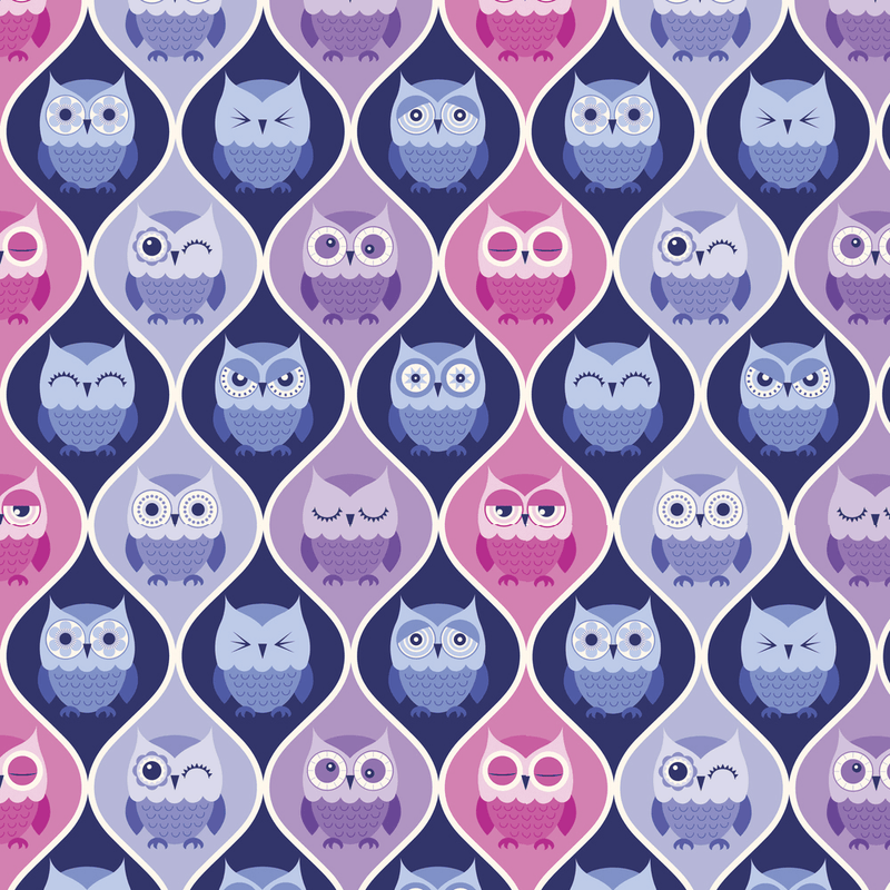Quirky Owl Fabric - Multi - ineedfabric.com