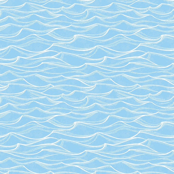 Sea Waves Fabric - ineedfabric.com
