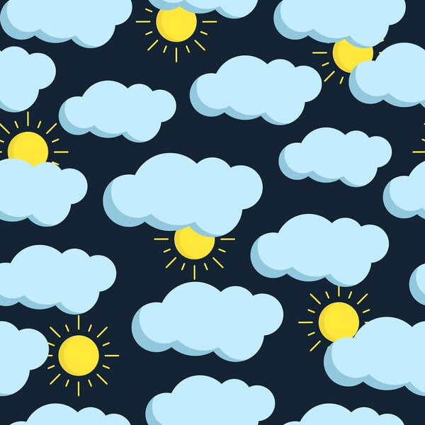 Stormy Clouds and Sun Fabric - FunSewing.com