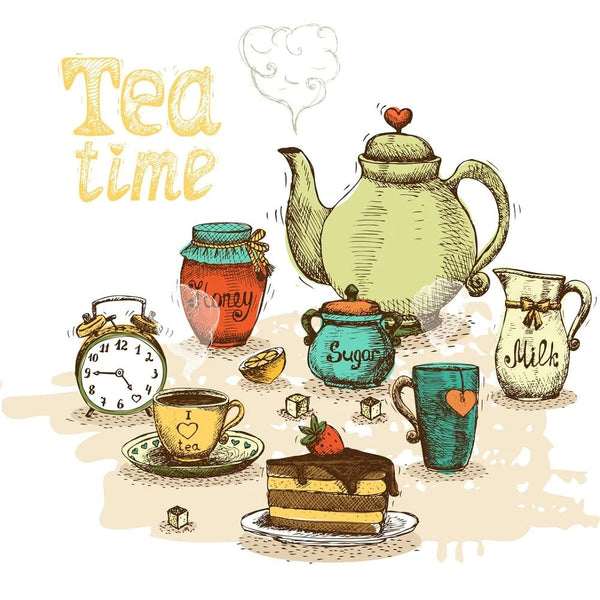 Tea Time Fabric Panel - Multi - FunSewing.com