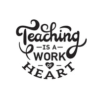 Teaching Is A Work Of Heart Fabric Panel - FunSewing.com
