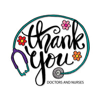 Thankful For Doctors & Nurses Fabric Panel - Multi - ineedfabric.com