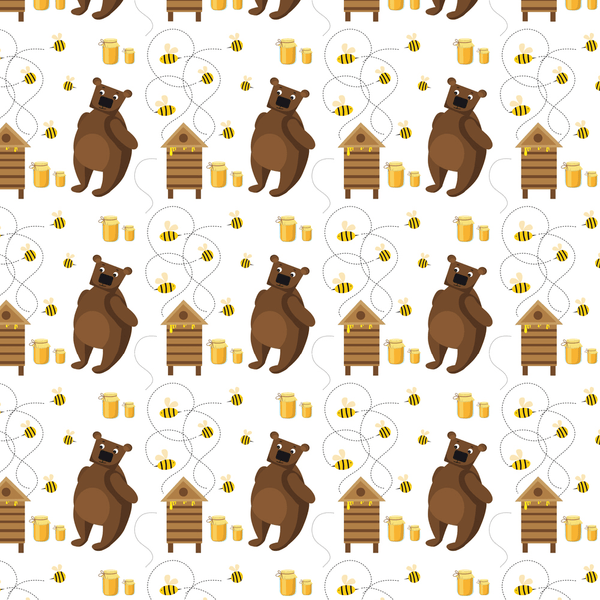 The Bees, Bears & Honey Fabric - Multi - ineedfabric.com