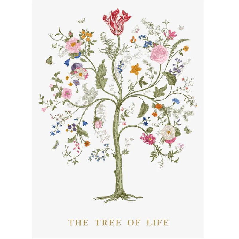 Tree Of Life Fabric Panel - White - ineedfabric.com