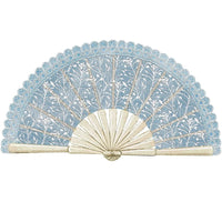 Vintage Blue Folding Fan Fabric Panel - FunSewing.com